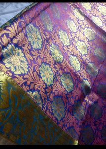 Kanjeevaram Semi Silk Saree Double colour shining