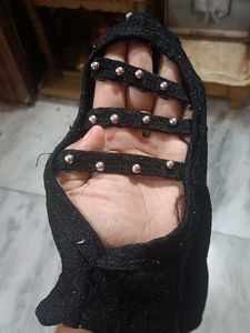 Black Studded Cold Shoulder Top