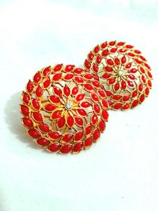 Meenakari Floral Statement Earrings