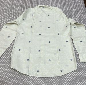 Atlas Cream Patterned Button-Down Shirt