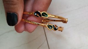 Peacock Design Beautiful Golden Bangles