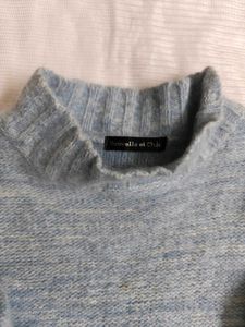 Cozy Blue Knit Turtleneck Sweater