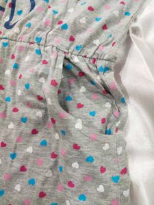 Grey Heart-Print Lounge Dress – Cute &amp; Comfy!
