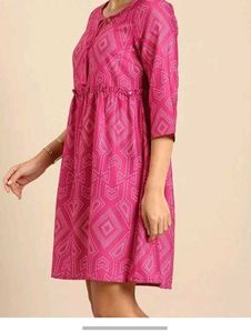 ANOUK Women A-line Pink Above Knee/Mid ThighLength
