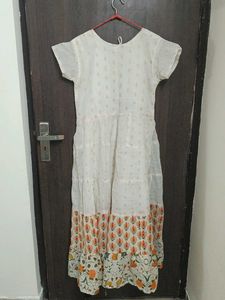 White Embroidered Tiered Dress