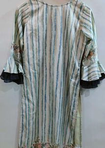Festive Green Kurta with Bell Sleeves New