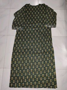 Green Printed Kurta