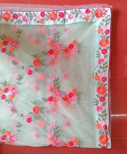 Floral Embroidered Net Saree
