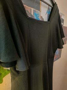 Chic Black Flutter Sleeve Dress