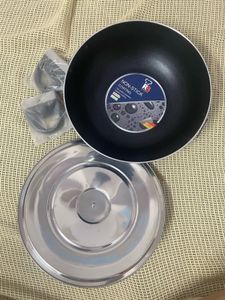 Renberg Blue Orchid Kadai With Stainless Steel Lid