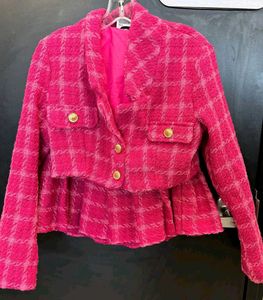 Barbie Pink Plaid Skirt &amp; Jacket Set