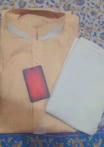 Men's Peach Kurta Pajama Set