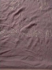 Brown Chiffon Dupatta With Hanging