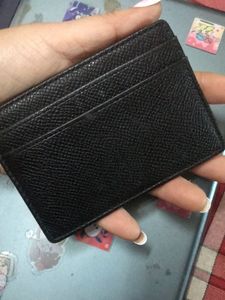 Coach Black Leather Money Clip Wallet