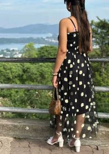 Black Daisy Tulle Sundress