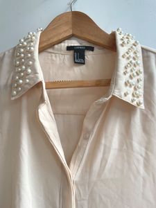 Forever 21 Pearl Embellished Blouse
