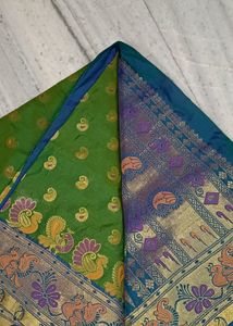 Peacock Pattern Silk Saree