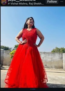 Red Embellished Gown