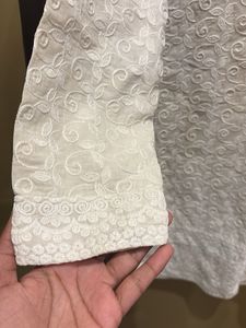 Elegant White Embroidered Kurta