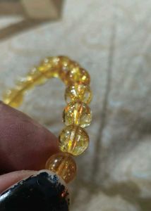 Yellow cetrine..Red  jesper.....Beaded Bracelet.