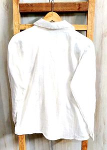 Floral Embroidered White Shirt size-36