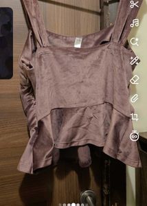 KAZO Peplum Style Velvet Top