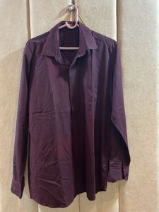 Mens Maroon Plain Shirt