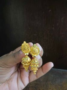 Gold Jhumka Earrings