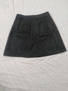 Black Faux Leather Mini Skirt