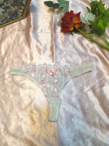 Floral Thong Panty with Bow