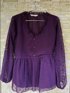 Purple Ruffle Top