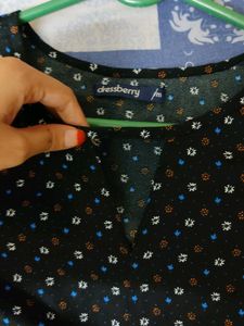 Dressberry Trendy Print Black Crop Top Ov