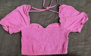 Pink Ruffle Sleeve Top