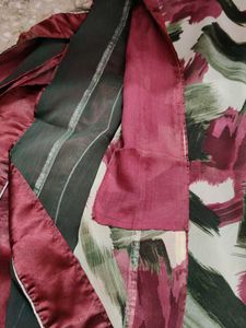 maroon and green saree