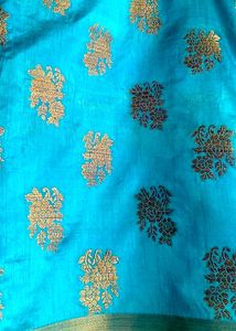 Elegant Blue &amp; Gold Saree