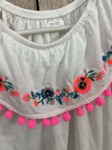 Cute White Floral Top