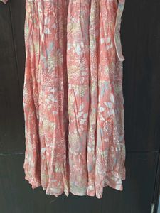 Floral Print Tie Neck Dress