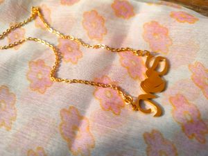 Golden plated anti tarnish Ms Initial Necklace