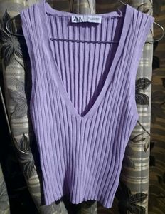 Zara Women&#39;s Purple Vest