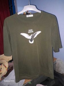 Zara Olive Graphic Tee