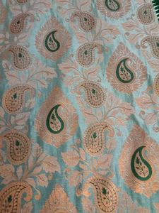 Gray with green silk Saree