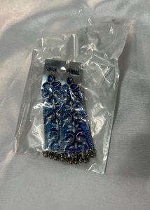oxidized earrings Blue &amp; Silver