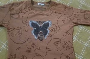 Butterfly Print Crop Top