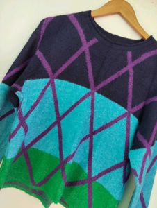 Colorful Geometric Knit Sweater