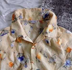 Shoulder Padded Sheer Shirt