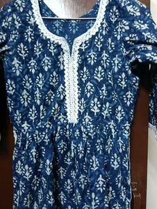blue printed nyra cut kurti