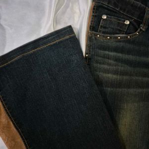 Bootcut Y2K Denim With Leather Sides