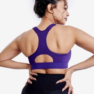 Purple Zip-Front Sports Bra