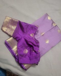 Elegant Lavender Silk Saree