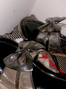 JLO Black Bow Slides